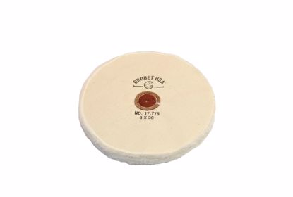 Picture of 17.776 FINEX MUSLIN BUFFS LOOSE TYPE with LEATHER CENTERS 6" X 50 Ply